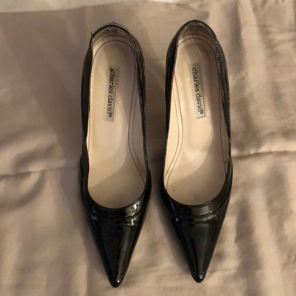 Patent leather pumps